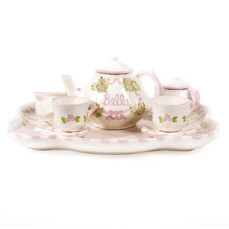 purple tea set toy