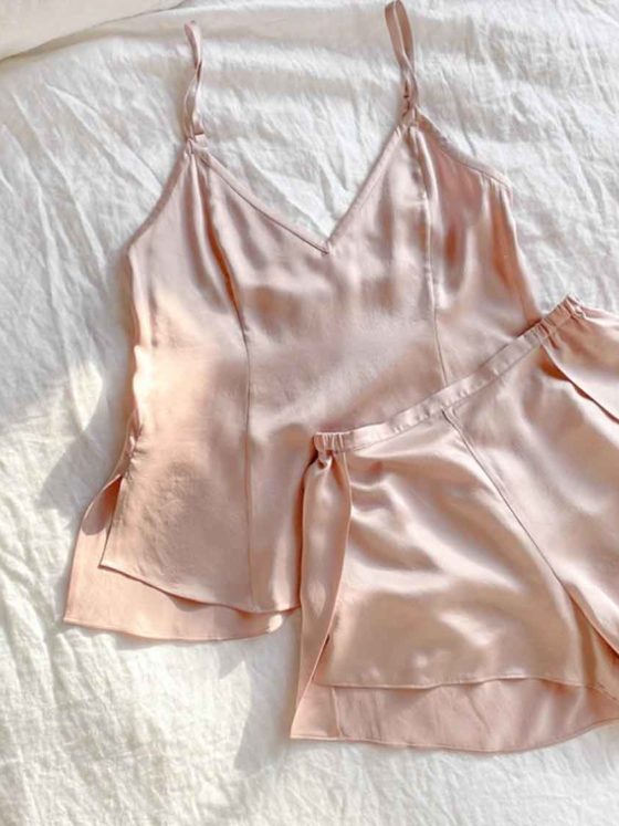 Sleep in the Clouds in these Pink Silk Pajamas and Sleepwear