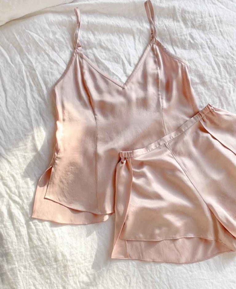 best pink silk pajamas