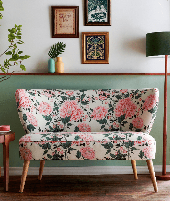 vintage floral sofa drew barrymore for walmart english rose