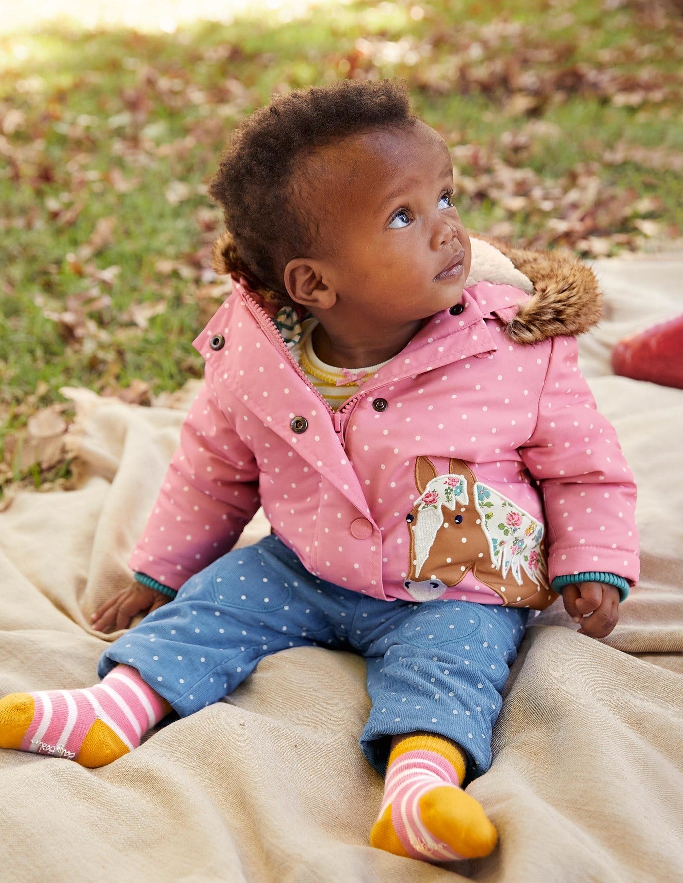 Luckinbaby Toddler Girls Fleece Hoody Jacket with Ear Kids Zip Up Thick Warm Winter Coat Baby Autumn Outwear 