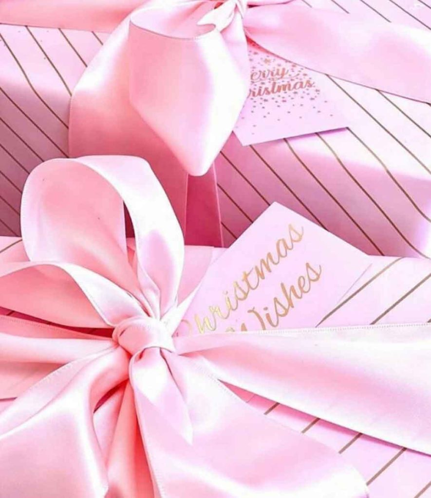 pink christmas gift wrap