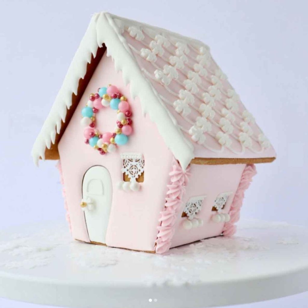 pink aesthetic gingerbread house