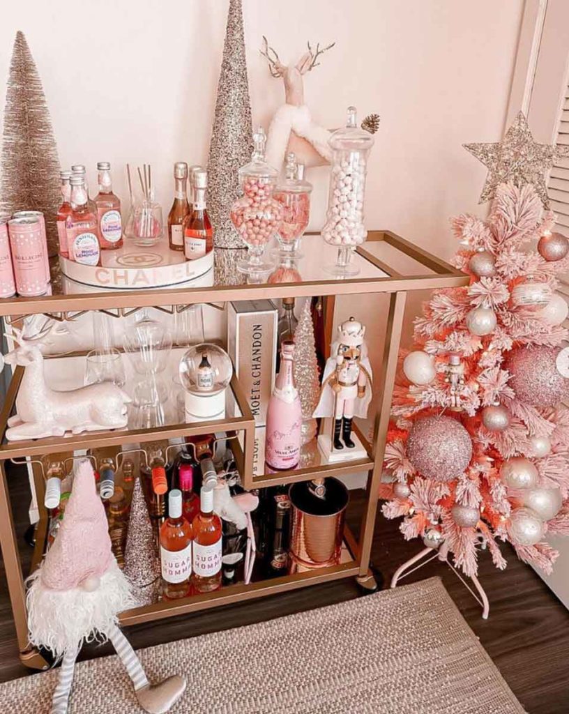 pink aesthetic Christmas decor