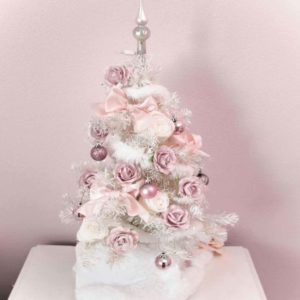 small pink christmas tree aesthetic