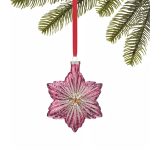 Shimmer Pink Glass Star Christmas Ornament
