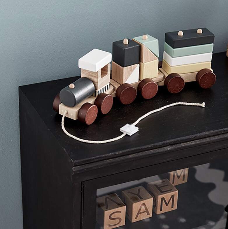 Pull-Along Blocks Wood Train Set, Kid Concept