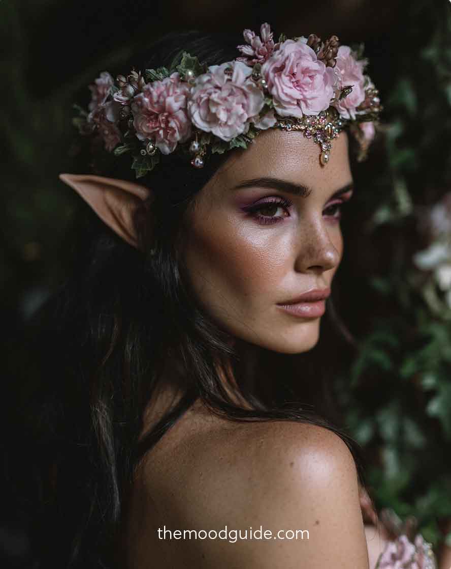 fairy aesthetic hair with flower crown