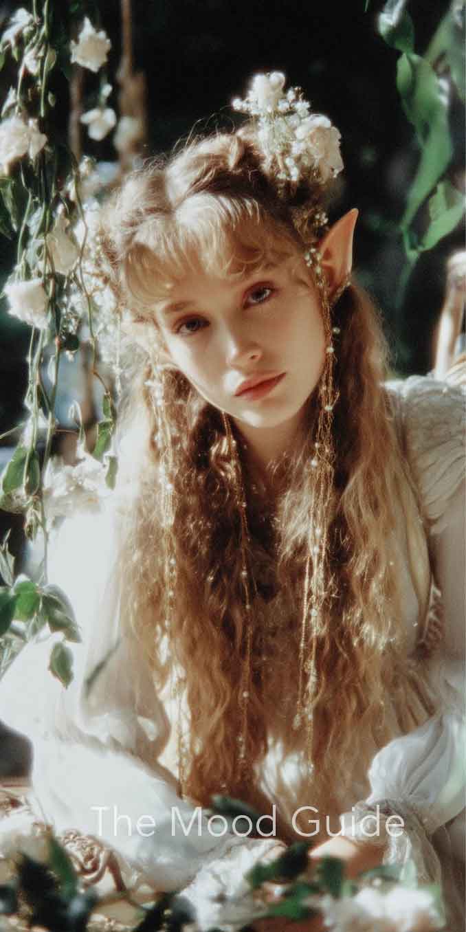 vintage long blond fairy hair