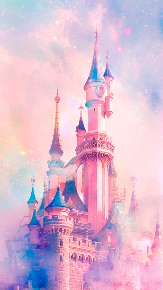 cinderella fairy pastel princess aesthetic wallpaper in pink and blue