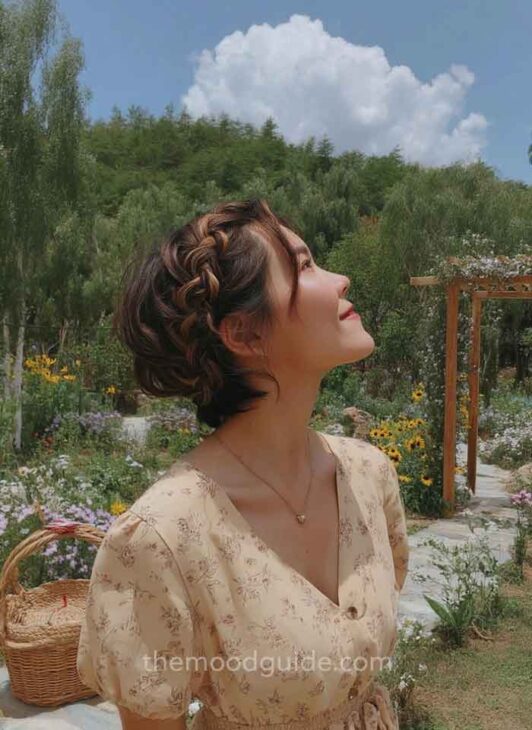 pixie short braided cottagecore