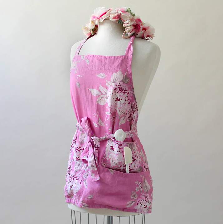 Cute Floral Linen Apron, at Shabby Chic
