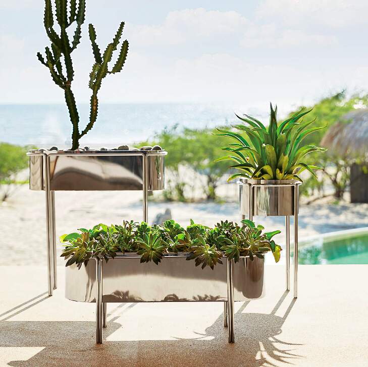 Stainless Steel Elevated Outdoor Planters