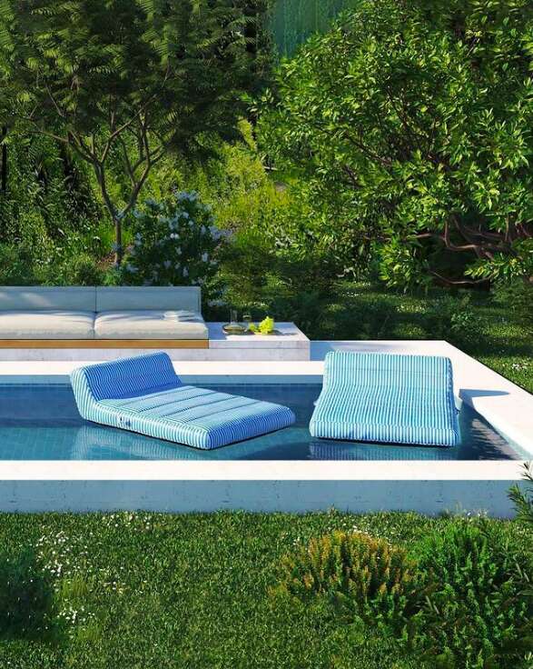 Upholstered Double Chaise Pool Float 