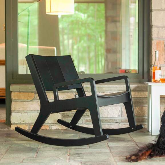 sustainable modern outdoor rocking chair made in the USA, by loll Designs