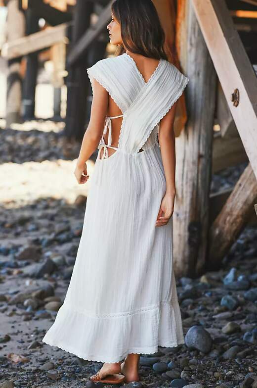 Cute High-Low White Beach Dress