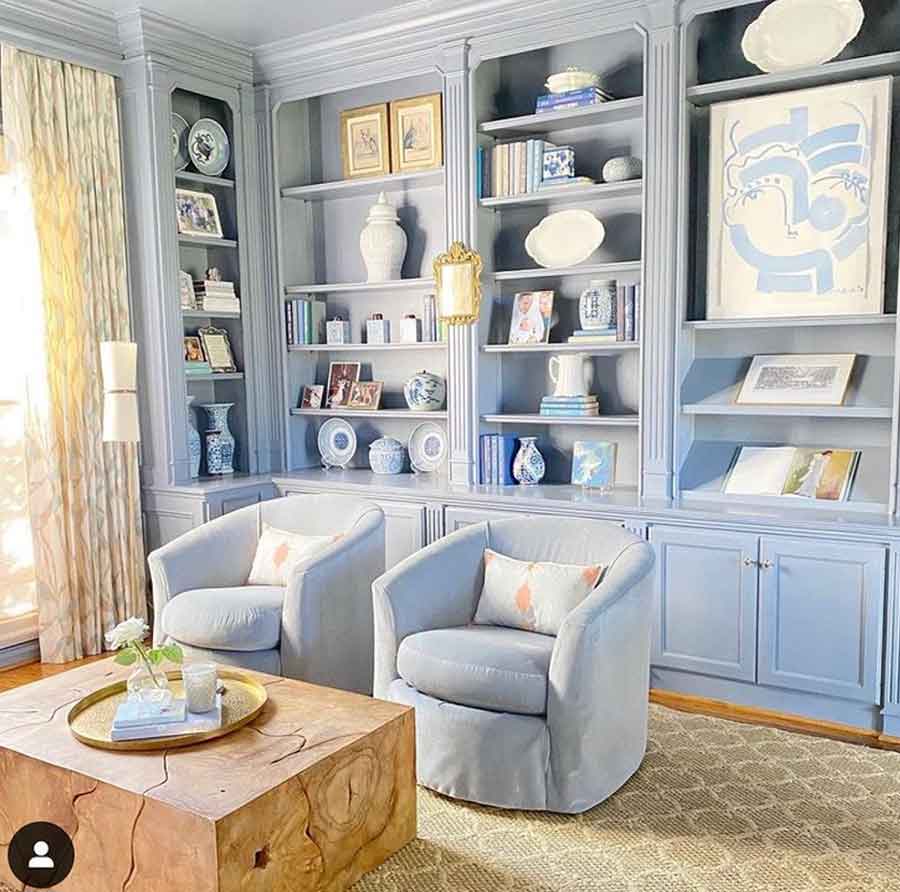 light blue aesthetic living room