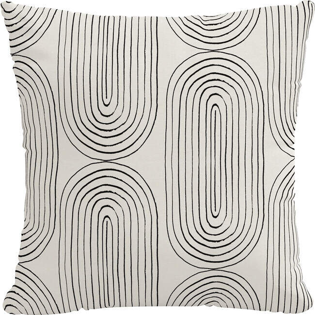 Minimalist black and white outdoor pillow