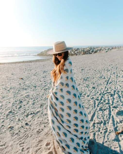 Sand Resistant Extra Large Organic Cotton Beach Blanket