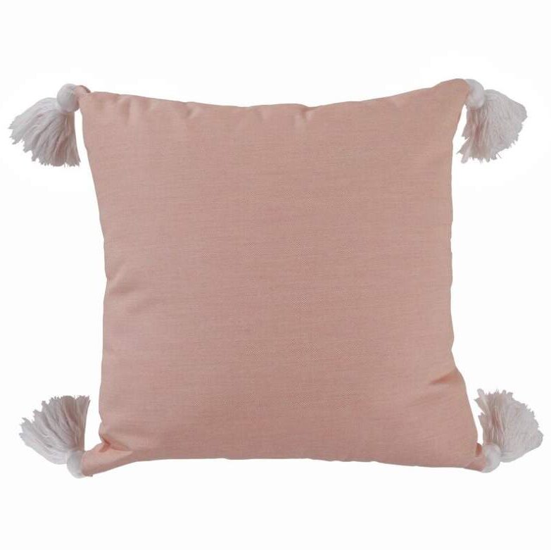 Outdoor Pillow With Hot Pink Single Flower Print