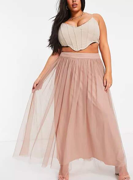 One Layer Maxi Tulle Skirt Plus Size