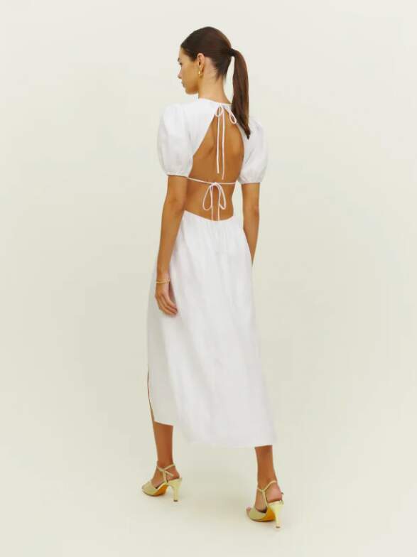 Timeless White Linen Summer Dress