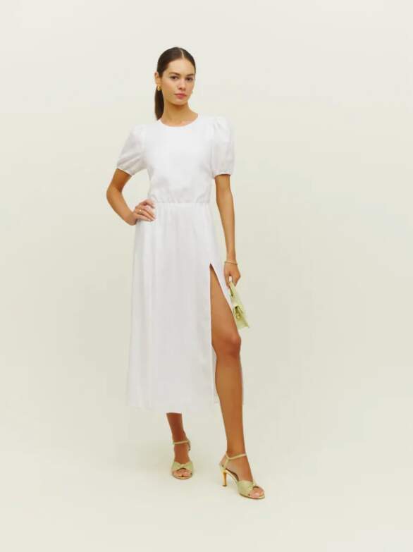 Timeless White Linen Summer Dress
