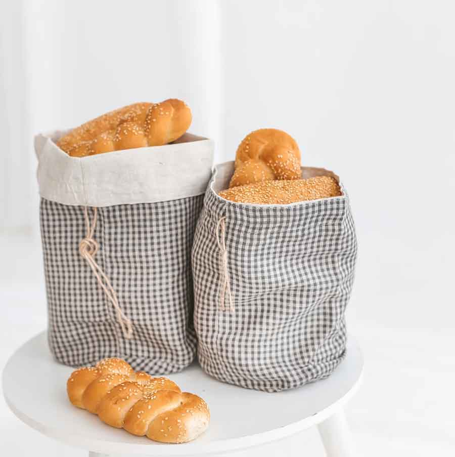 large linen bread bag