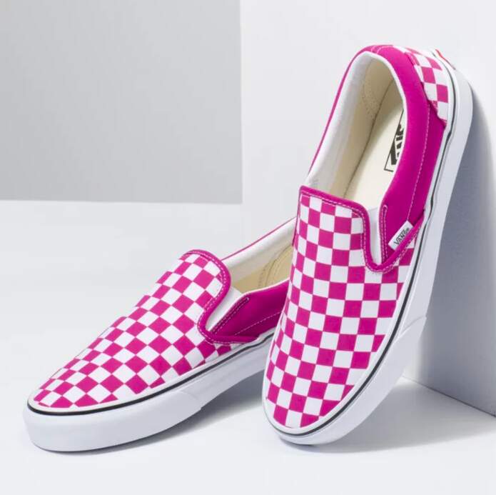 Hot Pink Checkered Slip-On Classic Vans