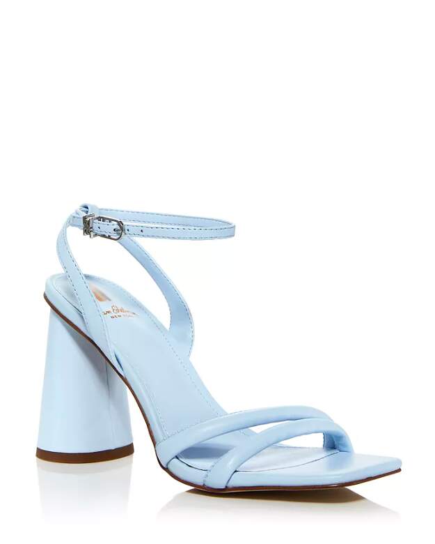 Light Blue Sandals With geometric Heels And Ankle Strap kia sam edelman