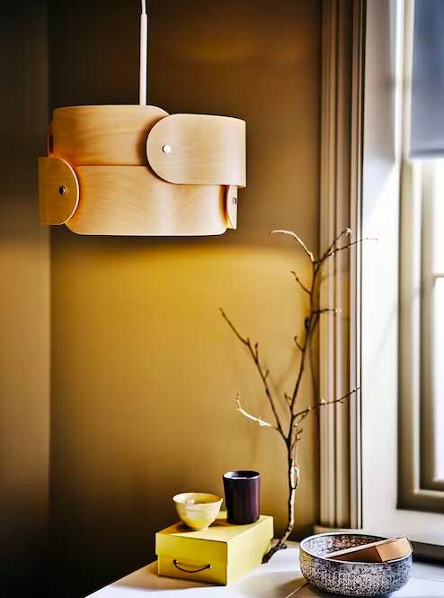Scandinavian Birch Wood Pendant Lamp