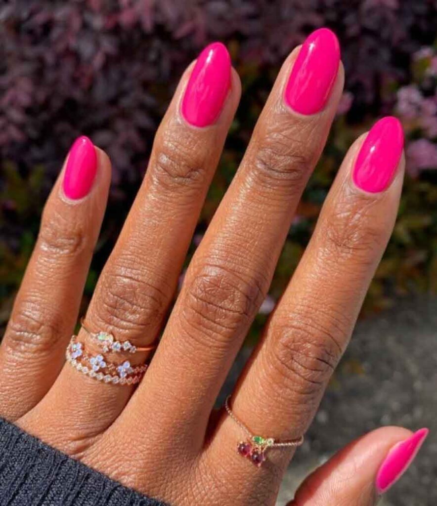 neon pink aesthetic summer nails