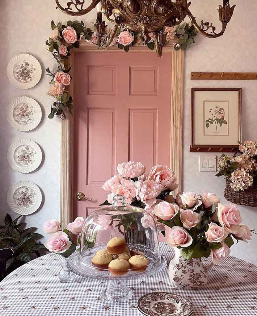 aesthetic rose pink kitchen decoration 