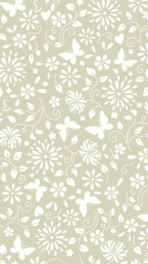 cute minimalist sage green wallpaper pattern with butterflies for spring
