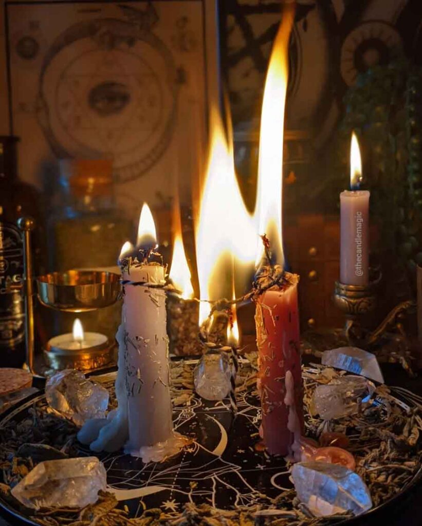 burning candle witch aesthetic