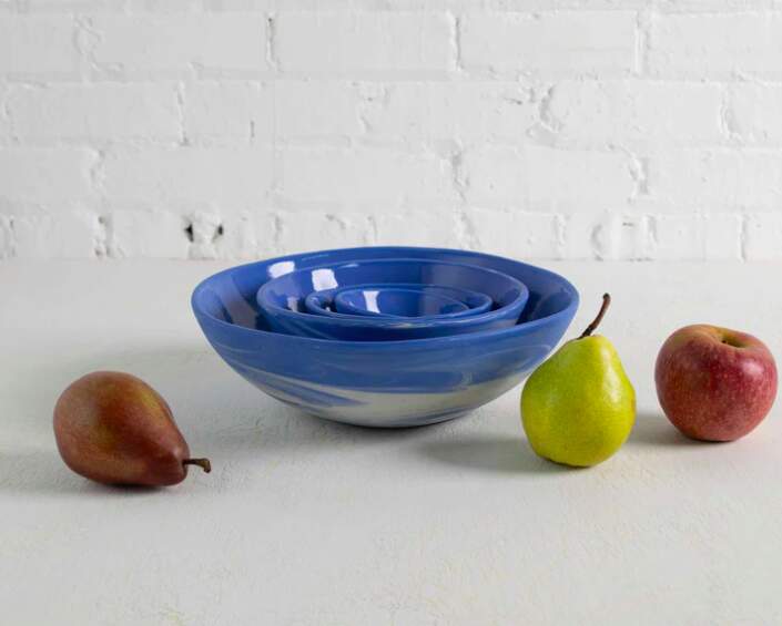 blue porcelain dinnerware handmade in the usa haand