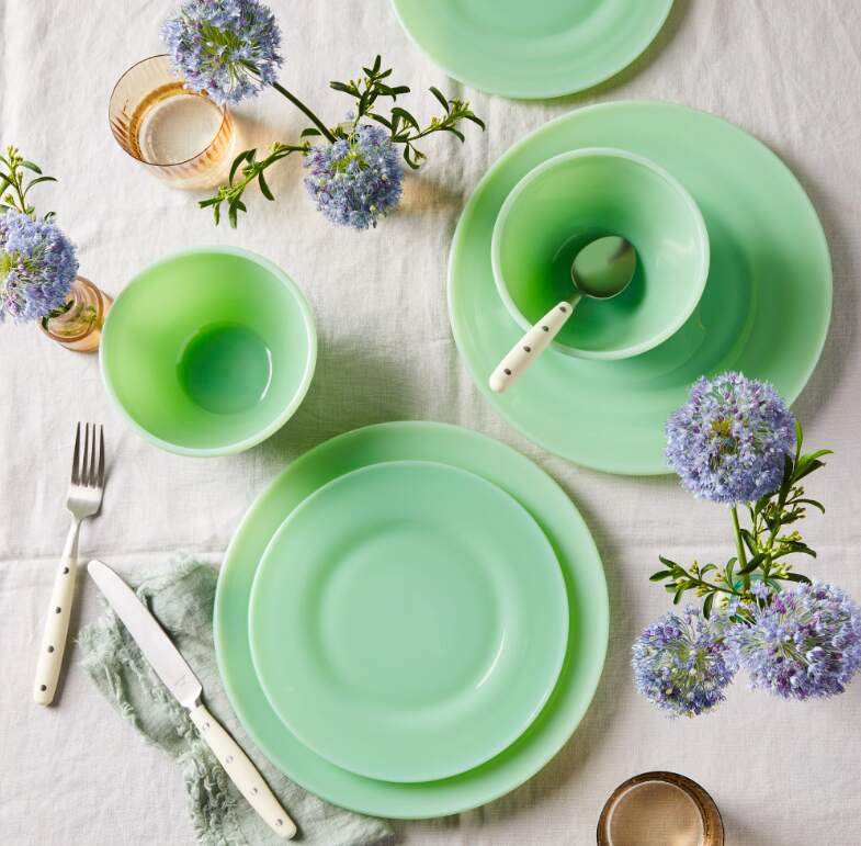 Mosser Colored Glass Plates & Dinnerware