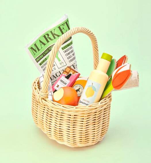 Wicker Groceries Basket - Tender Leaf Toys