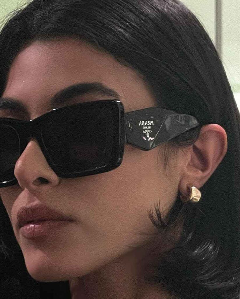 minimal aesthetic black designer sunglasses prada