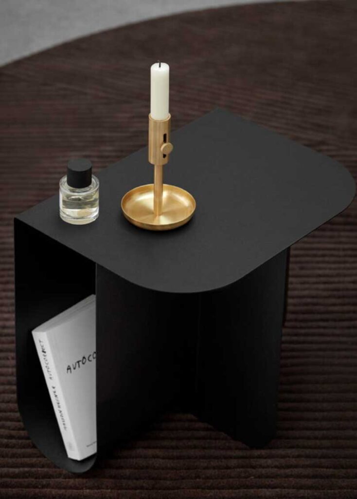 minimal scandi black sidetable coffee table