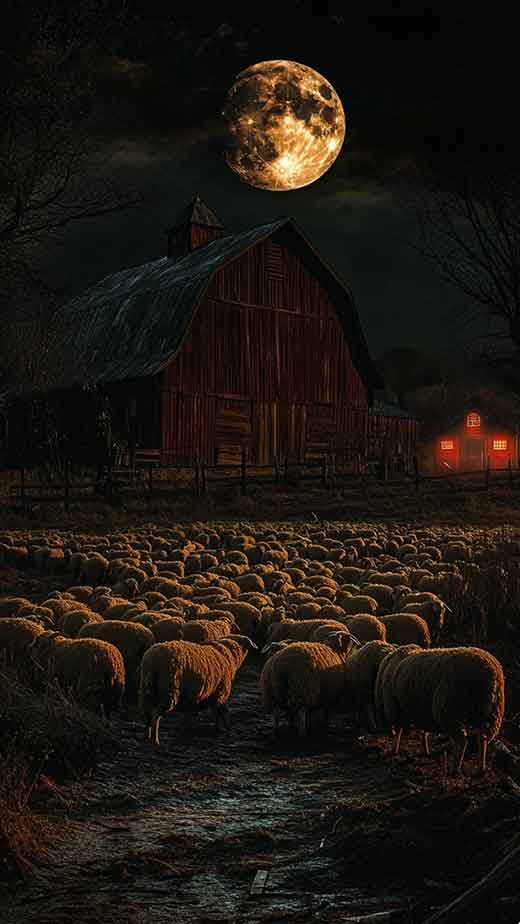 creepy barn halloween wallpaper