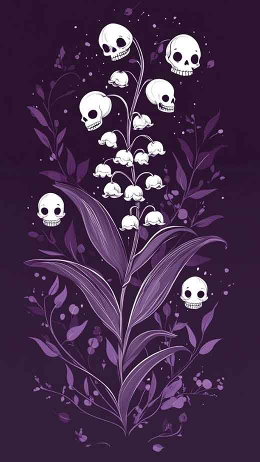 cute-purple-skull-art-halloween-wallpaper