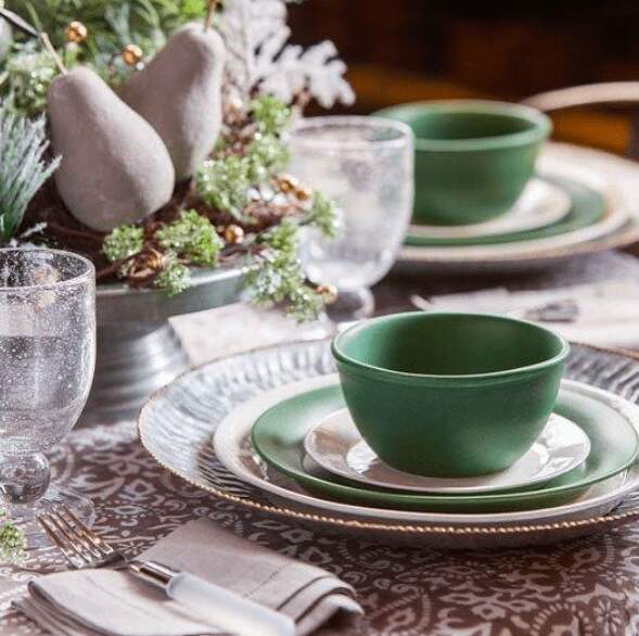 green Bennington Potters - Handmade stoneware dinnerware American made