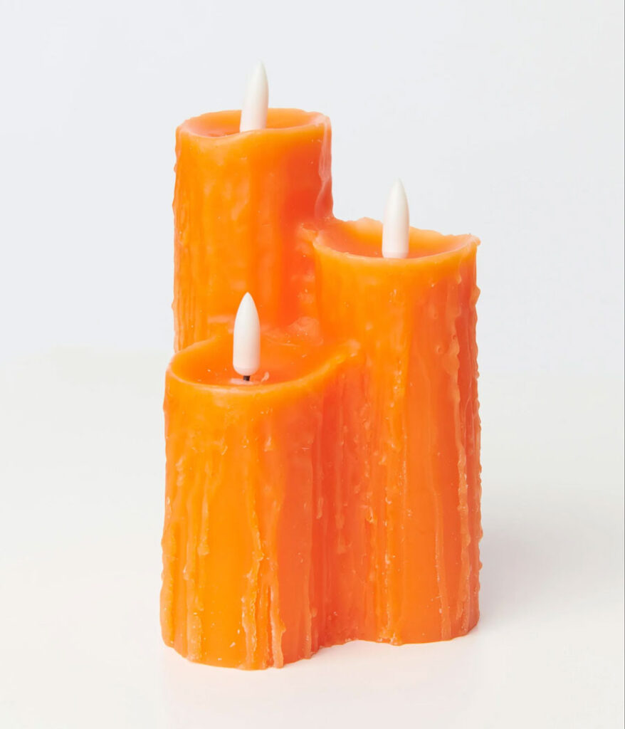 orange halloween candle decor