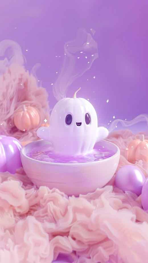 cute ghost purple halloween wallpaper for iphone