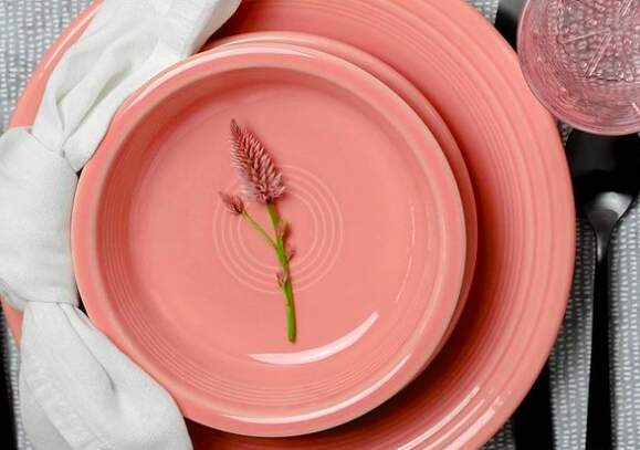 pink peony dinnerware made in usa fiesta