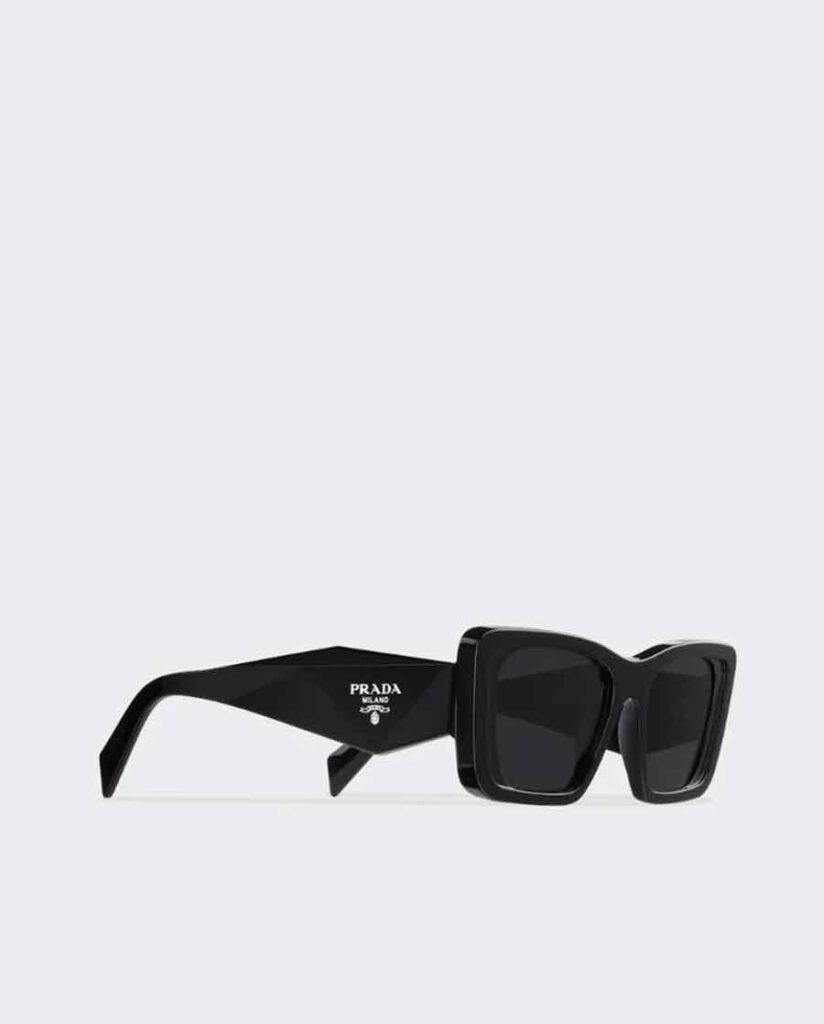 prada symbole square designer sunglasses black minimal aesthetic