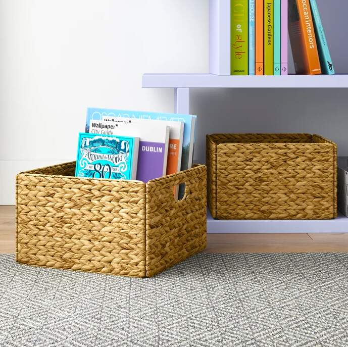 Hyacinth Wicker Rectangular Storage basket For Shelves