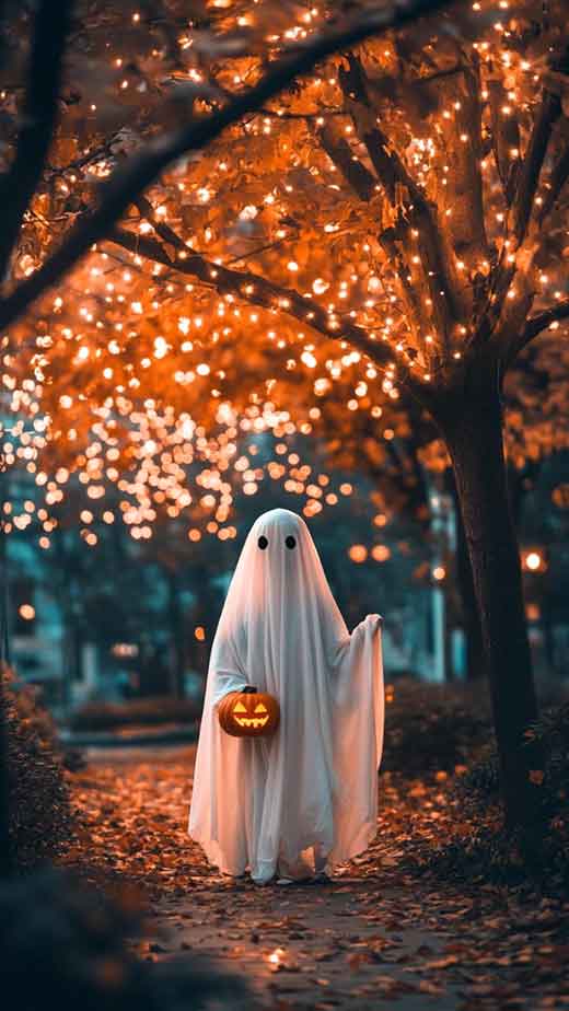 spooky aesthetic halloween wallpaper of ghost