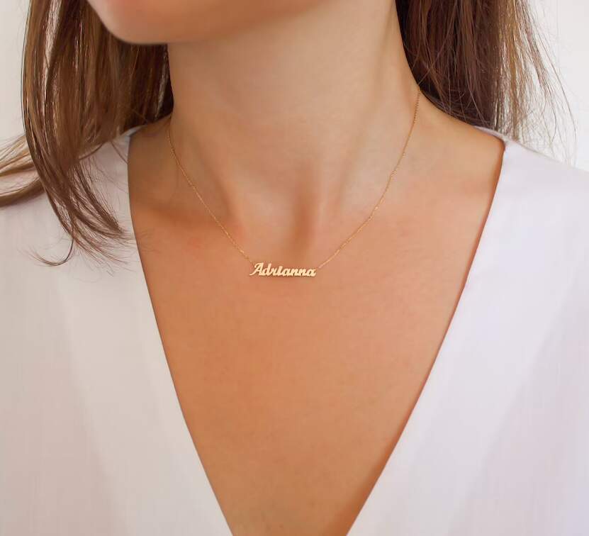 14k Solid gold name necklace